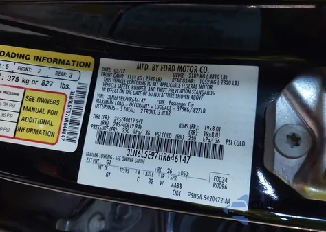 2017 Lincoln Mkz Reserve из США, поврежденный, VIN 3LN6L5E97HR646147